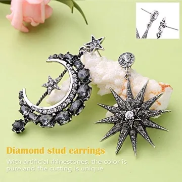 Moon and Sun Earrings for Women - Unique Asymmetrical Designs