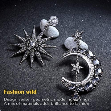 Moon and Sun Earrings for Women - Unique Asymmetrical Designs