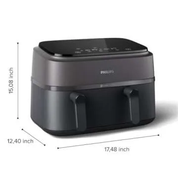 Philips Dual Basket Air Fryer 3000 Series, 8-in-1, 9.5 Quarts, 2 Drawers, Rapid Air Technology, Home...