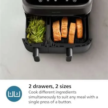 Philips Dual Basket Air Fryer, 8-in-1, 9.5 Quarts