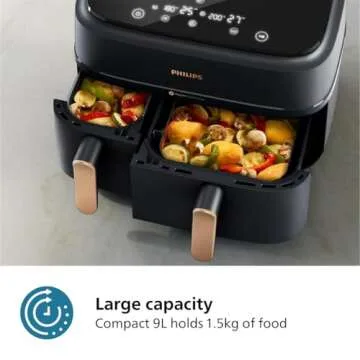 Philips Dual Basket Air Fryer, 8-in-1, 9.5 Quarts