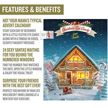 Vesiggio Adult Advent Calendar - Unique Gag Gift for Women Full of Sexy Men and Funny Women - Perfect as Stocking Stuffer, White Elephant and Secret Santa - 11.5" x 14.5 "