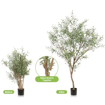 Realead Faux Olive Tree 7ft - Realistic Indoor Decor