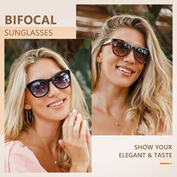 EASY READ Bifocal Reading Sunglasses for Women with UV400 Protection 2.00 Magnification, Brown