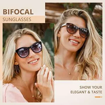 EASY READ Bifocal Reading Sunglasses for Women with UV400 Protection 2.00 Magnification, Brown