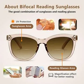 Stylish Bifocal Sunglasses for Women with UV400 Protection