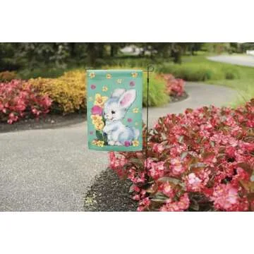 Primitives by Kathy - Vintage Easter Garden Flag for Spring Celebrations