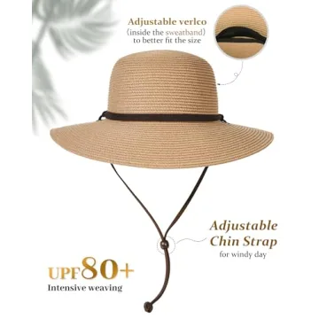 FURTALK Stylish Wide Brim Sun Hat for Women UPF 80+