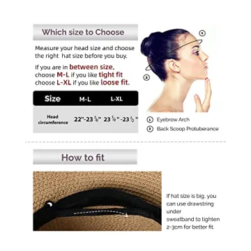 FURTALK Stylish Wide Brim Sun Hat for Women UPF 80+