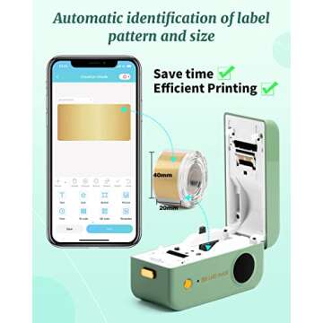 Phomemo Large Label Maker Machine with Tape D50 for 3/5" to 9/10" tape, Portable Thermal Label Maker Machine, Bluetooth Label Printer for Address,Storage,Office, Support Phones & Pad, USB Rechargeable