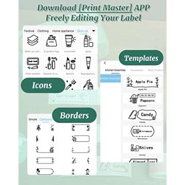 Phomemo Large Label Maker Machine with Tape D50 for 3/5" to 9/10" tape, Portable Thermal Label Maker Machine, Bluetooth Label Printer for Address,Storage,Office, Support Phones & Pad, USB Rechargeable