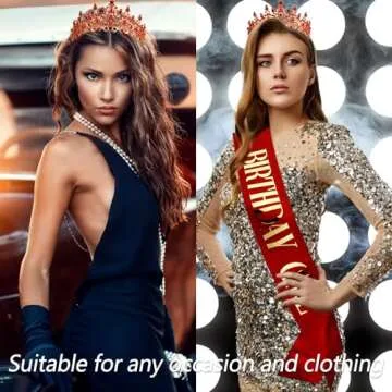 VELSCRUN Birthday Tiara for Women Girls - Elegant Crown