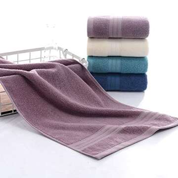 Tian Home Ultra Absorbent & Soft Cotton Hand Towels(4-Pack,14x29inch) for Bath, Hand, Face, Gym and ...