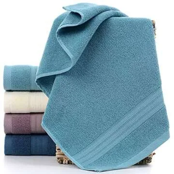 Tian Home Ultra Absorbent & Soft Cotton Hand Towels(4-Pack,14x29inch) for Bath, Hand, Face, Gym and Spa