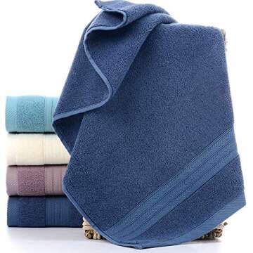 Tian Home Ultra Absorbent & Soft Cotton Hand Towels(4-Pack,14x29inch) for Bath, Hand, Face, Gym and Spa