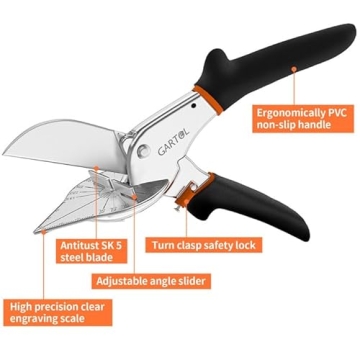 GARTOL Miter Shears for Perfect Trim Cuts at Any Angle