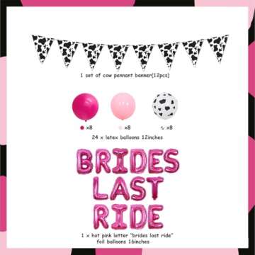 Hot Pink Brides Last Ride Nashville Bachelorette Party Decorations Western Themed Bachelorette Party...