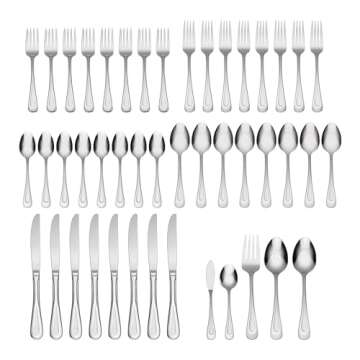Oneida Satin Sand Dune Flatware Set, 45 Pieces for 8 People