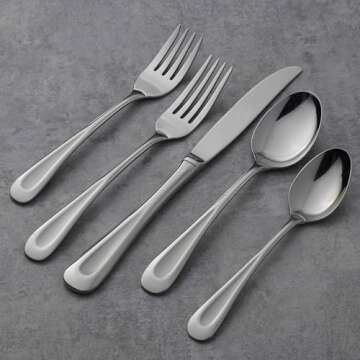 Oneida Satin Sand Dune Flatware Set, 45 Pieces for 8 People