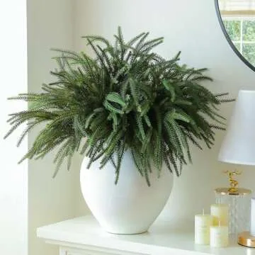 MIZII Christmas Norfolk Pine Branches 12 Pcs Faux Decor