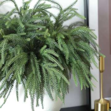 MIZII Christmas Norfolk Pine Branches 12 Pcs Faux Decor