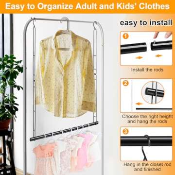 Adjustable Closet Hanging Rod for Space Saving Solutions