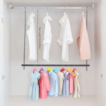 Adjustable Closet Hanging Rod for Space Saving Solutions