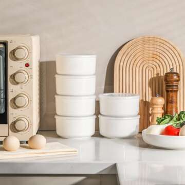 Adewnest Ceramic Bowls: Microwave Safe Food Storage Containers