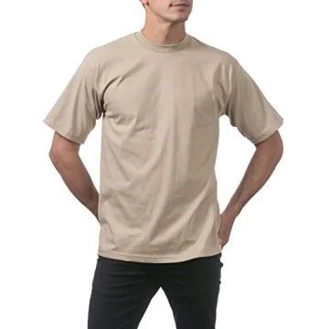 Shop Pro Club Heavyweight Cotton Crew Neck T-Shirt Khaki for Men