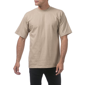 Shop Pro Club Heavyweight Cotton Crew Neck T-Shirt Khaki for Men