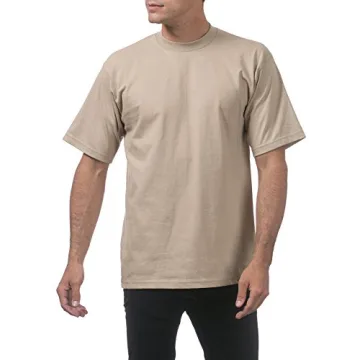 Shop Pro Club Heavyweight Cotton Crew Neck T-Shirt Khaki for Men