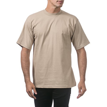 Shop Pro Club Heavyweight Cotton Crew Neck T-Shirt Khaki for Men