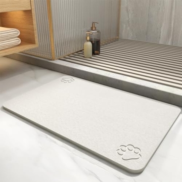 AMOAMI-Stone Bath Mats for Bathroom-Quick Dry Diatomaceous Earth Bath Mat-Super Absorbent Bathroom S...