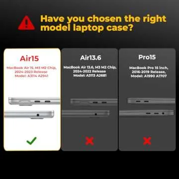 EooCoo Case Compatible with MacBook Air 15 inch 2025 2024 2023 Release M3 A3114 M2 A2941 Liquid Retina Display, Plastic Hard Shell Case + Keyboard Cover + Screen Protector, Crystal Clear