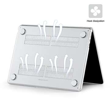 EooCoo Case Compatible with MacBook Air 15 inch 2025 2024 2023 Release M3 A3114 M2 A2941 Liquid Retina Display, Plastic Hard Shell Case + Keyboard Cover + Screen Protector, Crystal Clear