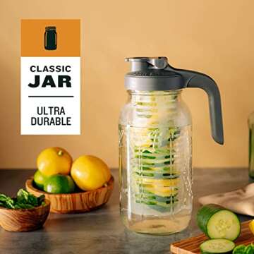 County Line Kitchen Infuser Mason Jar Pitcher - 64 oz