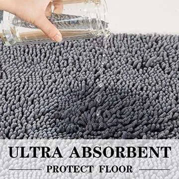 SONORO KATE Bathroom Rug,Non-Slip Bath Mat,Soft Cozy Shaggy Thick Bath Rugs for Bathroom,Plush Rugs for Bathtubs,Water Absorbent Rain Showers and Under The Sink (Dark Grey, 36"×24")