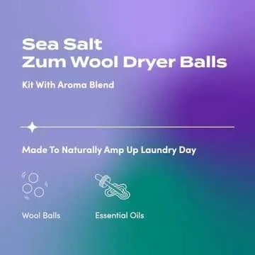 Zum Indigo Wild Laundry Dryer Balls Kit - Wool Laundry Balls for The Dryer - Essential Oil Spray - R...