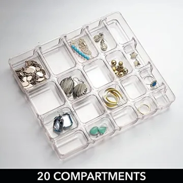 mDesign Clear Jewelry Organizer for Stylish Storage Solutions