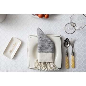 Smyrna Turkish Cotton Original Cloth Napkins Set of 6, 18 x 18 Inches, Decorative Boho Table Napkins...