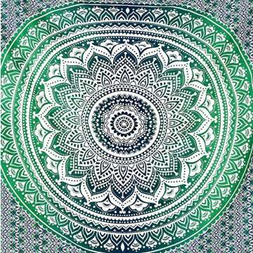 Labhanshi Indian Mandala Tapestry Hippie Hippy Wall Hanging Throw Bedspread Dorm Tapestry Decorative Wall Hanging, Ombre Mandala Tapestries