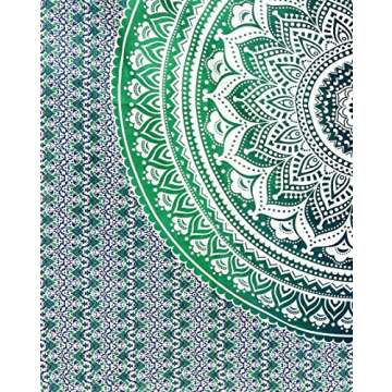 Labhanshi Indian Mandala Tapestry Hippie Hippy Wall Hanging Throw Bedspread Dorm Tapestry Decorative Wall Hanging, Ombre Mandala Tapestries