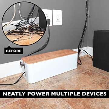 Iron Forge Cable Management Box - 2 Pack Stylish Organizer