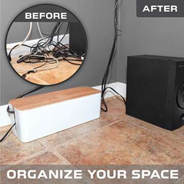 Iron Forge Cable Management Box - 2 Pack Stylish Organizer