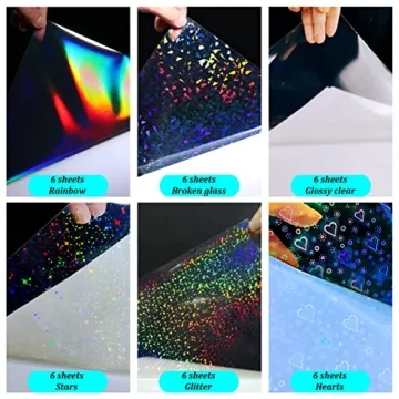 Versatile 36 Sheets Holographic Sticker Paper for Crafters
