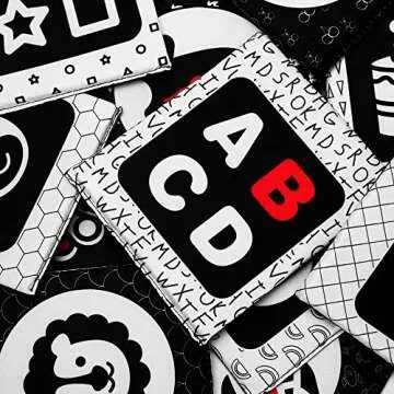 teytoy Black and White Baby Sensory Cards for Infants 0-6 Months - Visual Stimulation Educational To...