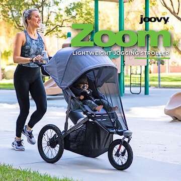 Joovy Zoom Lightweight Jogging Stroller Featuring High Child Seat, Shock-Absorbing Suspension, Extra...