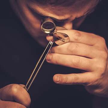 Frienda 3 Pieces Jewelers Eye Loupe Set 10X, 20X and 30X Pocket Jewelry Loupe, Jewelers Eye Magnifying Glass Magnifier for Jewelry Coins Gems Stamps Watches Supplies(Silver,Triplet Style)