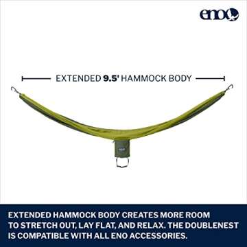 ENO DoubleNest Hammock - Lightweight, Portable, 1 to 2 Person Hammock - for Camping, Hiking, Backpac...