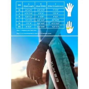 XUKER Water Gloves, 3mm & 5mm Neoprene Five Finger Warm Wetsuit Winter Gloves for Scuba Diving Snork...
